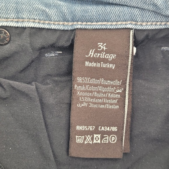 34 Heritage Coolmax Stretch Jeans Mens 34x34 Straight Leg Light Wash Denim - Picture 4 of 8